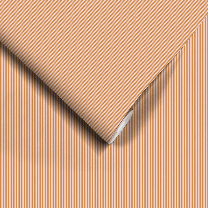 Woodchip & Magnolia Matchstick Stripe Pink Cloud/Gorse Wallpaper