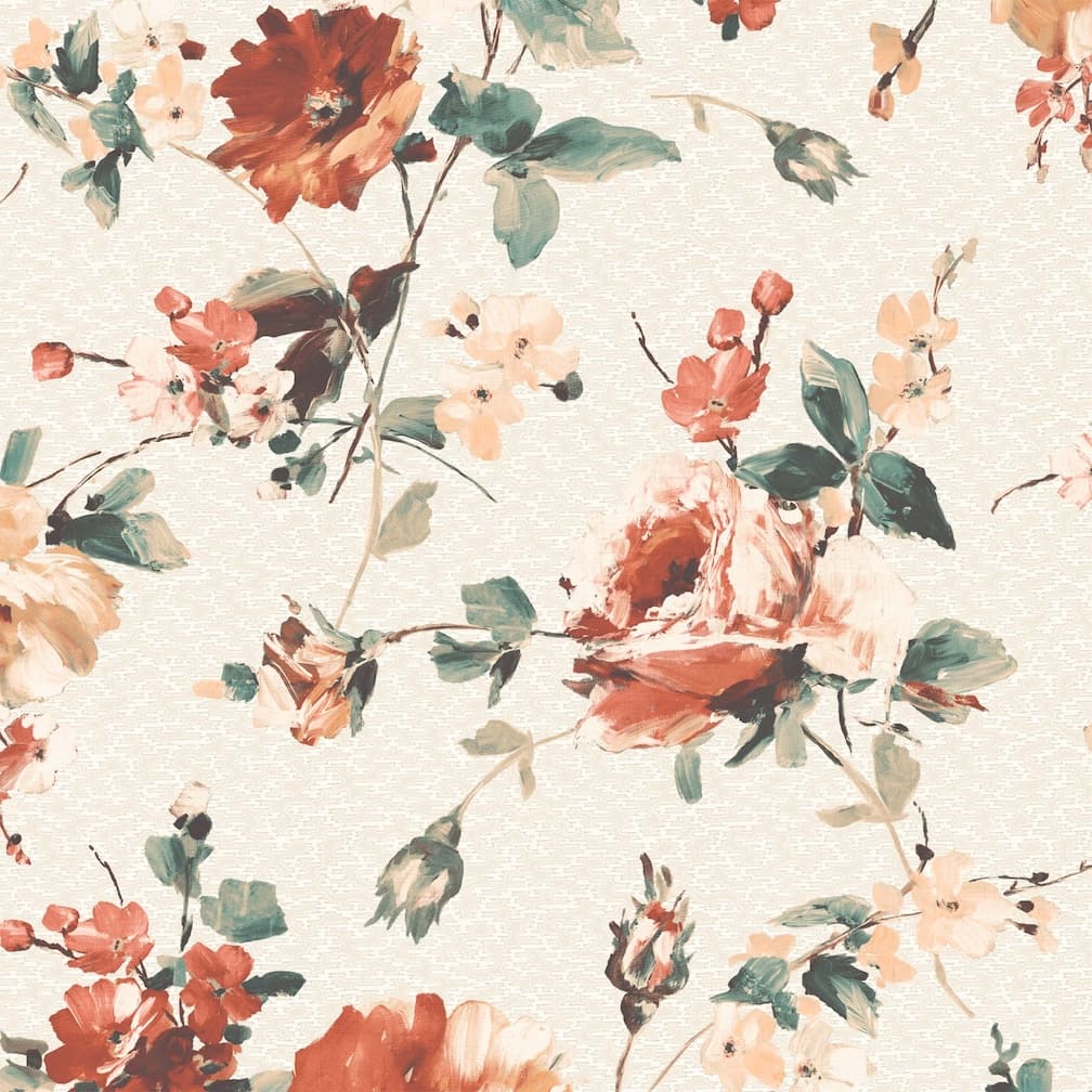 Woodchip & Magnolia Lancashire Rose Rust Wallpaper