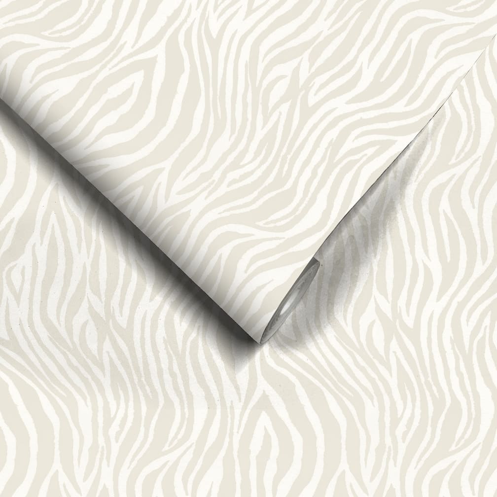 Woodchip & Magnolia Debra Zebra Putty Wallpaper