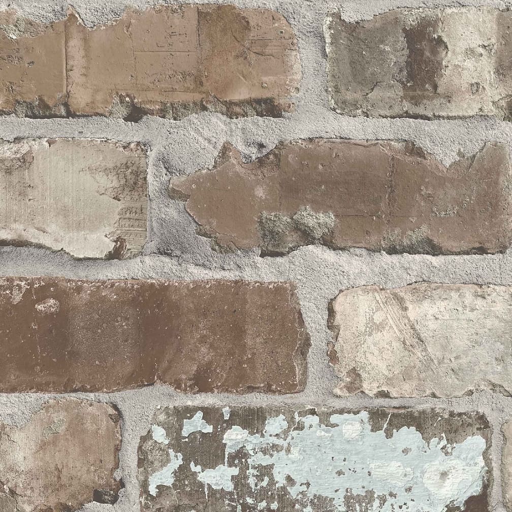 Woodchip & Magnolia Castlefield Brick Charcoal Wallpaper