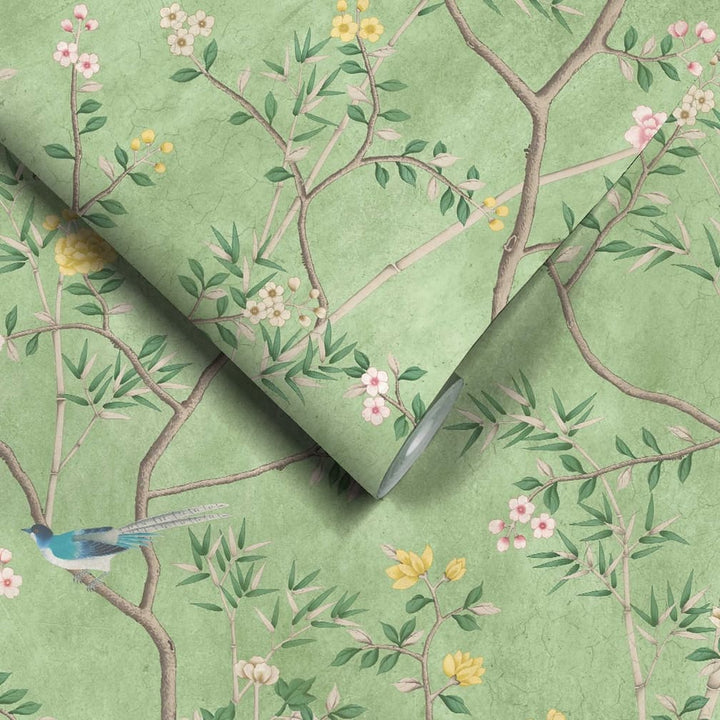 Woodchip & Magnolia Onism Apple Green Wallpaper