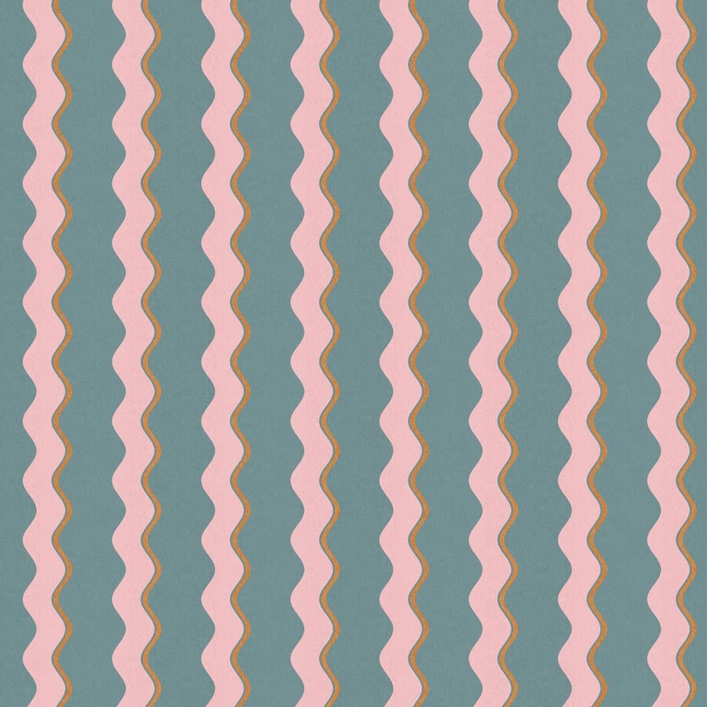 Woodchip & Magnolia Cari Wave Marine Blue Wallpaper