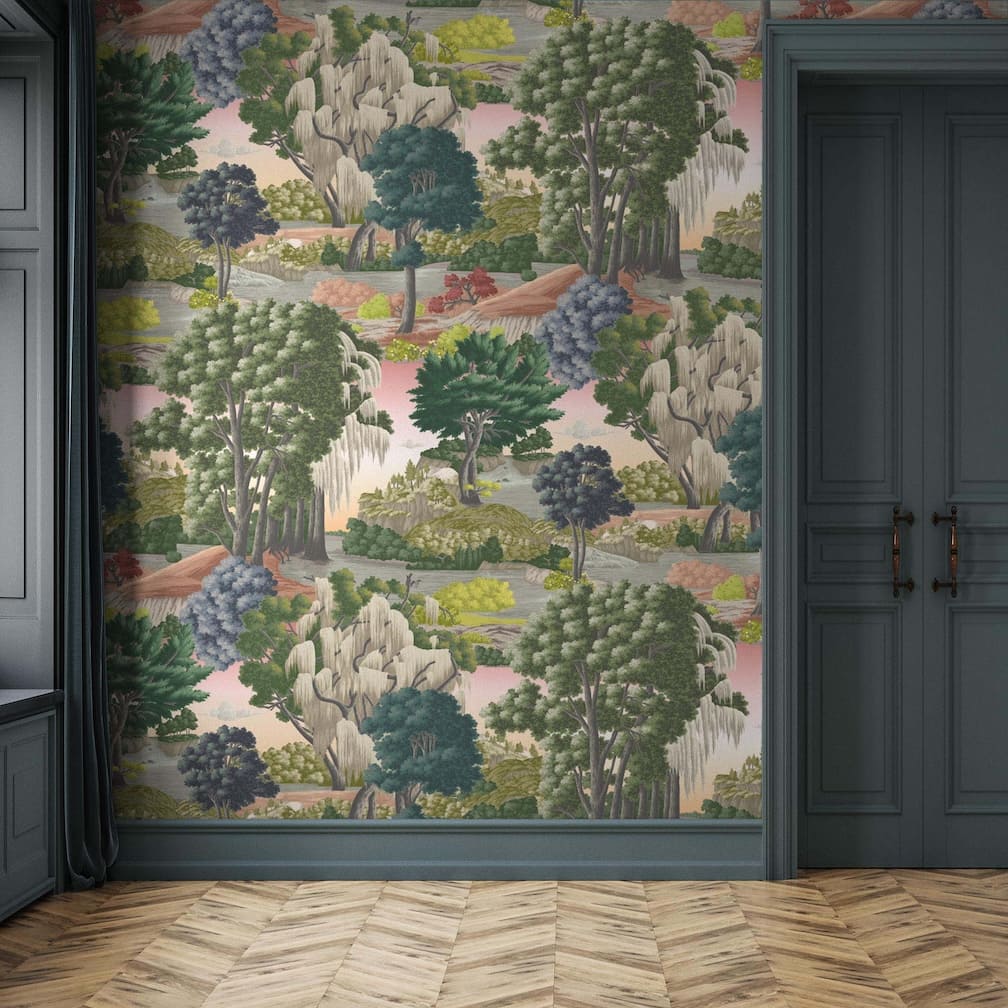 Woodchip & Magnolia Enchanted Gardens Pink Haze Wallpaper