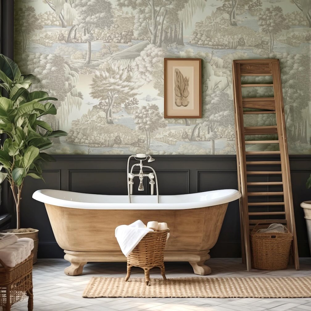 Woodchip & Magnolia Enchanted Gardens Winter White Wallpaper