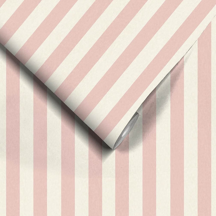 Woodchip & Magnolia Jockey Stripe Pink Cloud Wallpaper