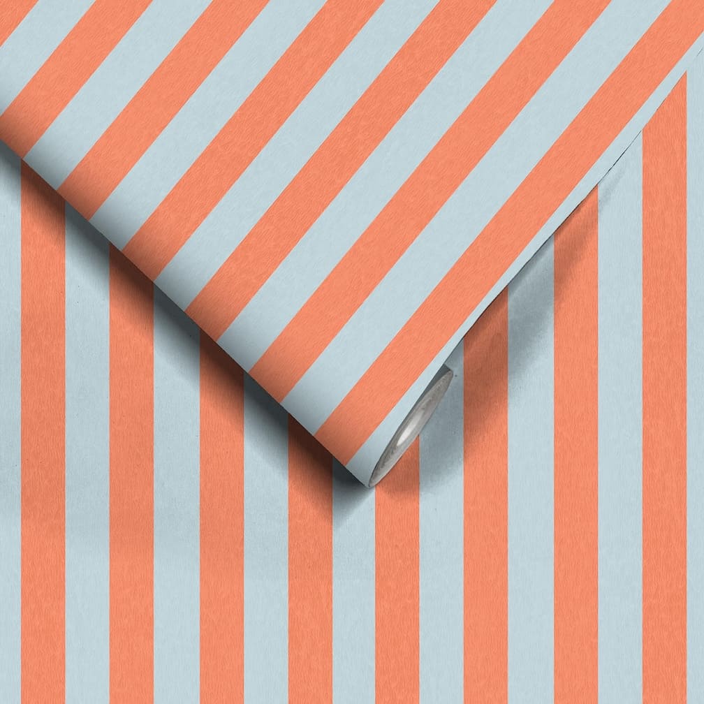Woodchip & Magnolia Jockey Stripe Seville Wallpaper