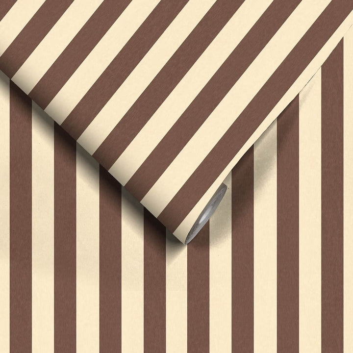 Woodchip & Magnolia Jockey Stripe Neapolitan Wallpaper