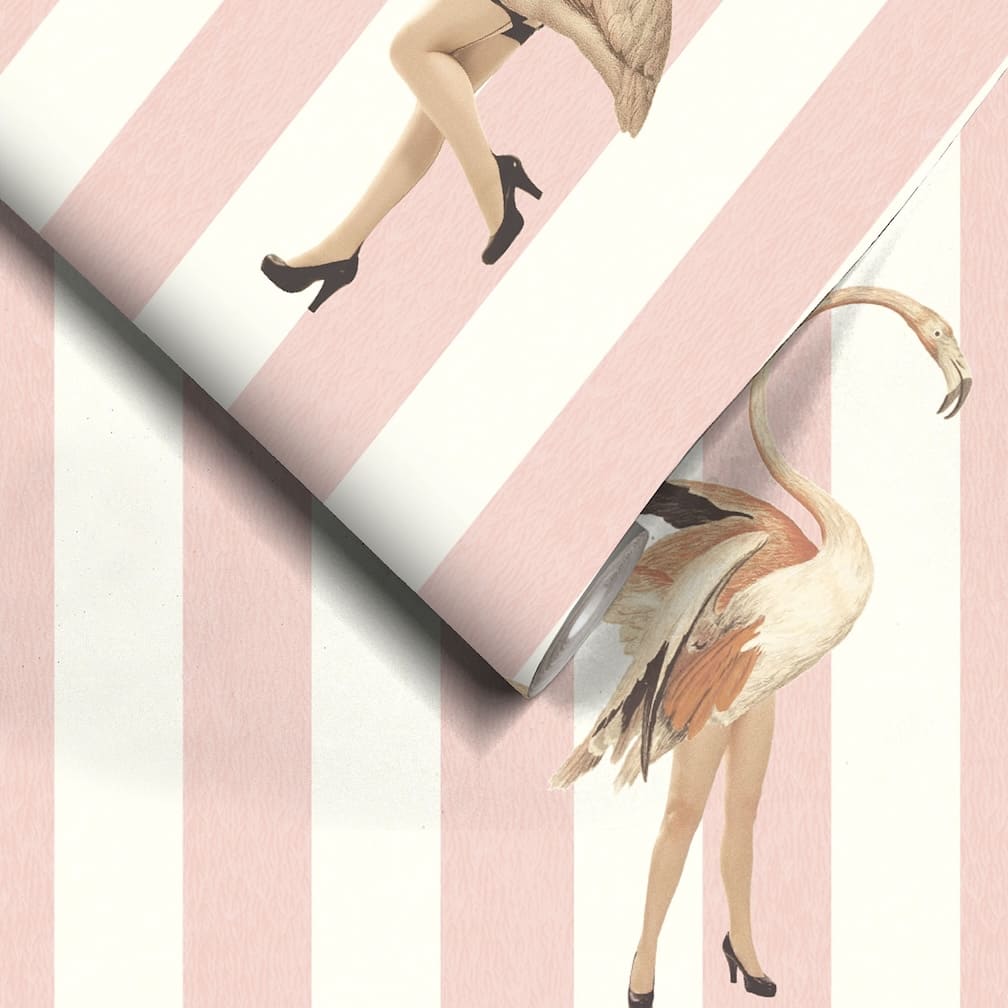 Woodchip & Magnolia Marilyn Baby Pink Stripe Wallpaper