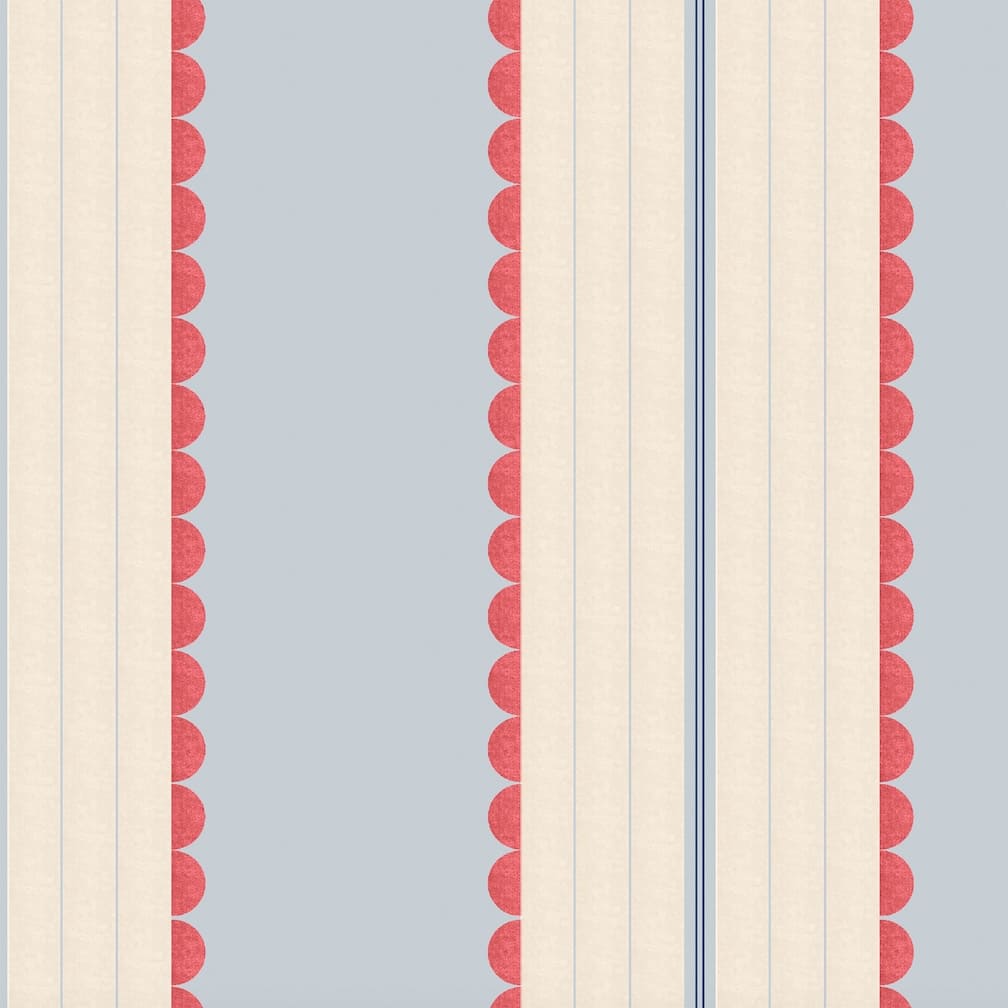 Woodchip & Magnolia Pin Up Stripe Red Blue Wallpaper