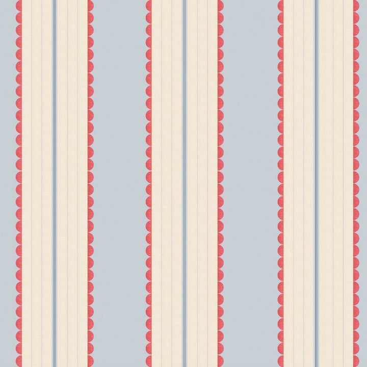 Woodchip & Magnolia Pin Up Stripe Red Blue Wallpaper