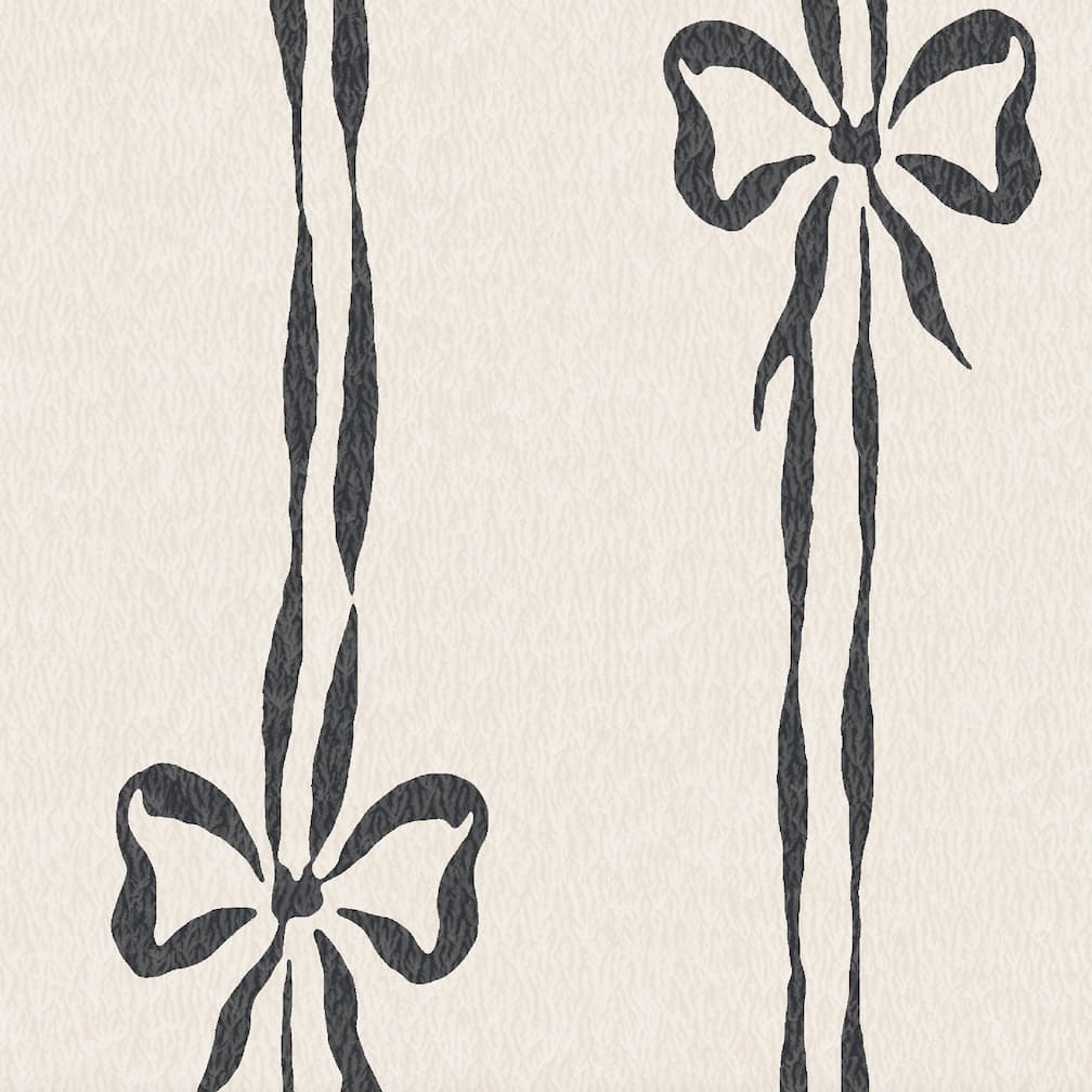 Woodchip & Magnolia Bow Peep Charcoal Wallpaper