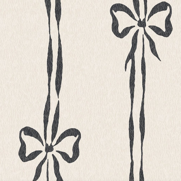 Woodchip & Magnolia Bow Peep Charcoal Wallpaper