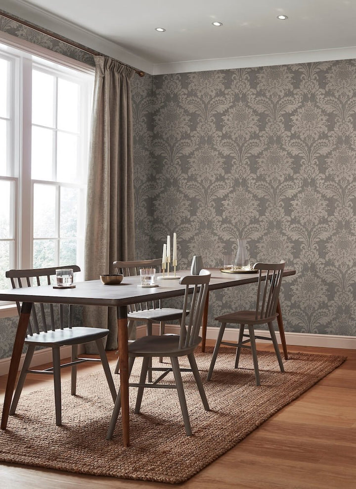 - Archive Damask Taupe Wallpaper - 119970 - Decor Warehouse