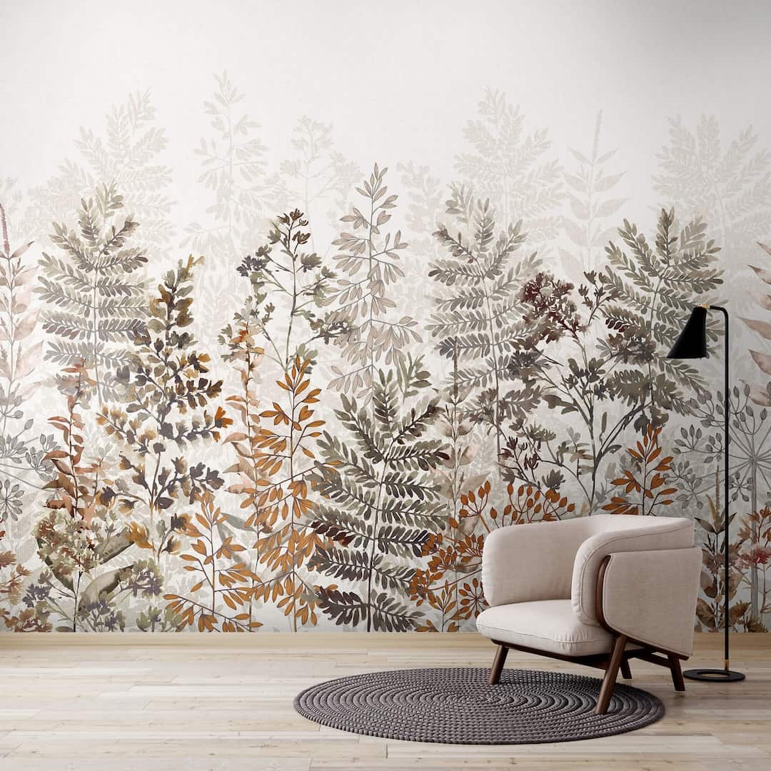 - Art for the Home Leaf Silhouette Rust Mural - 125909FXST - Decor Warehouse