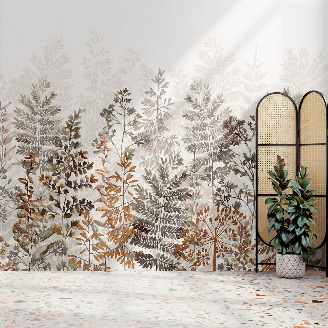 - Art for the Home Leaf Silhouette Rust Mural - 125909FXST - Decor Warehouse