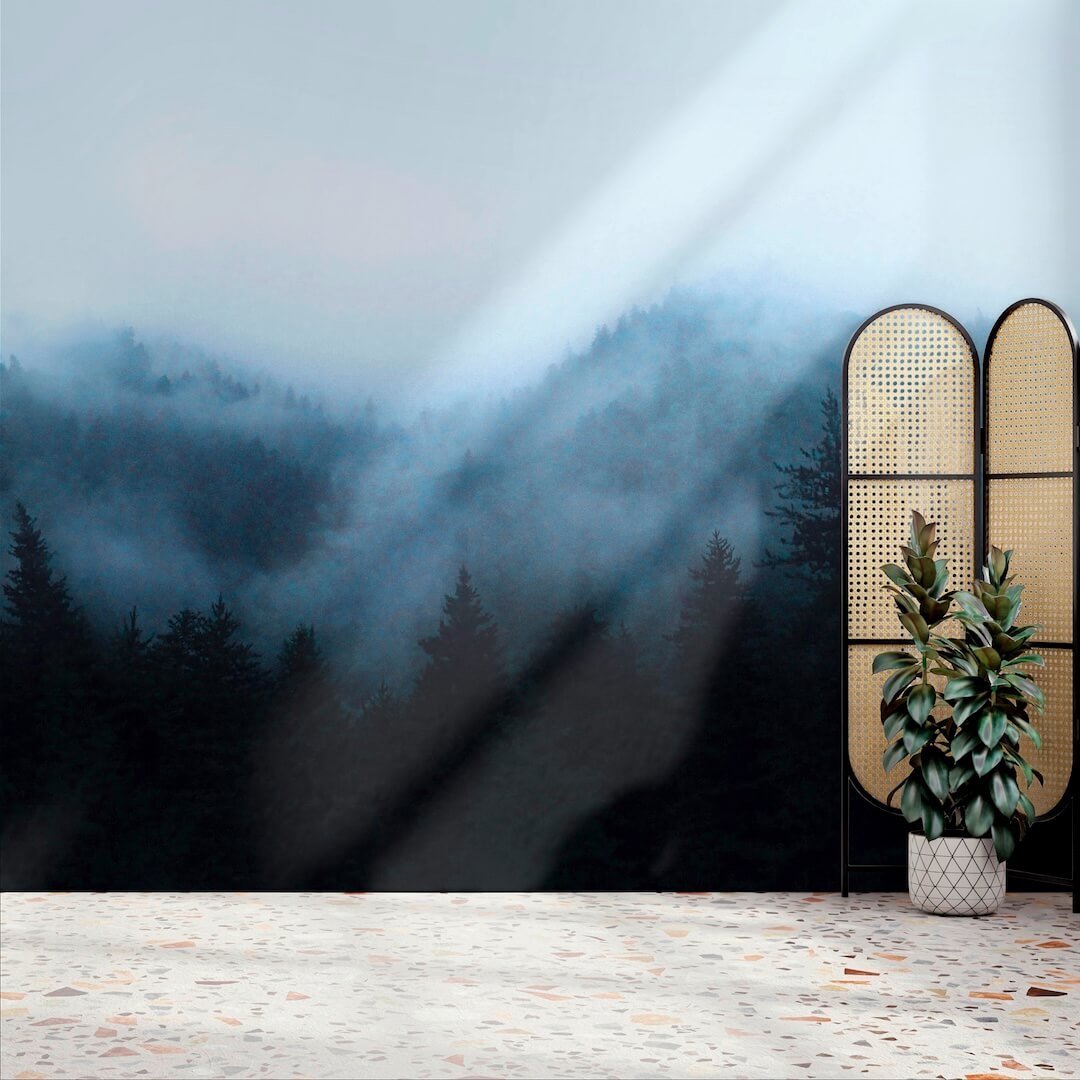 - Art for the Home Misty Landscape Navy Mural - 125729FXST - Decor Warehouse