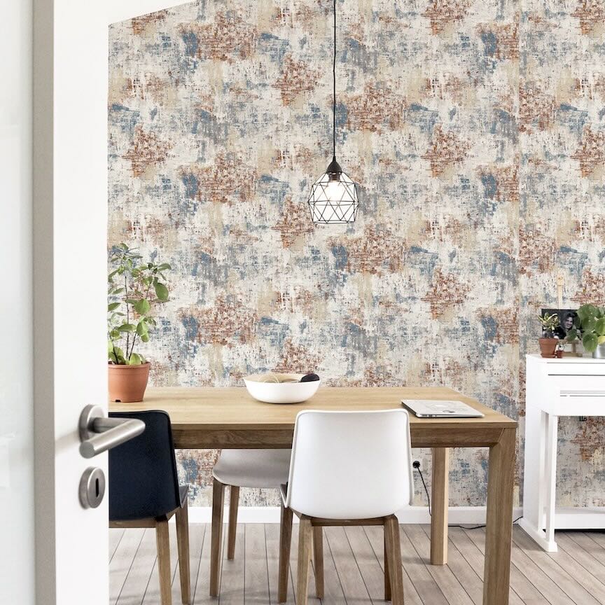 - Arthouse Abstract Texture Copper Navy Wallpaper - 297406 - Decor Warehouse