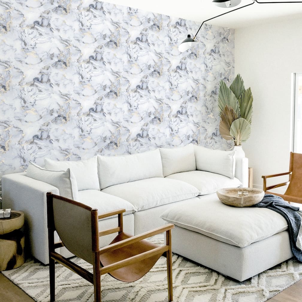 Arthouse Bahia Marble Mono Gold Wallpaper - 923001