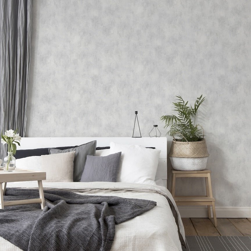 - Arthouse Brushed Texture Grey Wallpaper - 908905 - Decor Warehouse