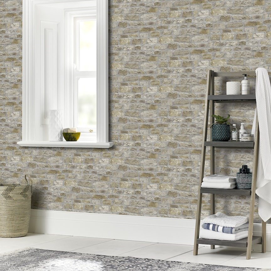 - Arthouse Country Stone Wallpaper - 696500 - Decor Warehouse