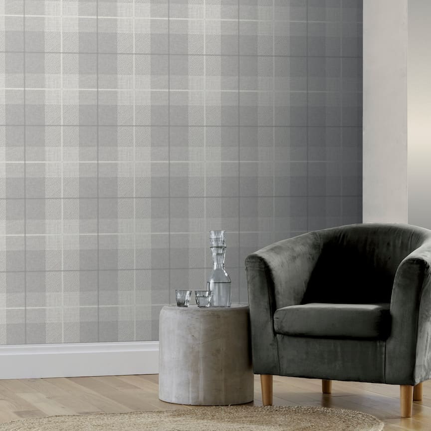 - Arthouse Country Tartan Grey Wallpaper - 294901 - Decor Warehouse