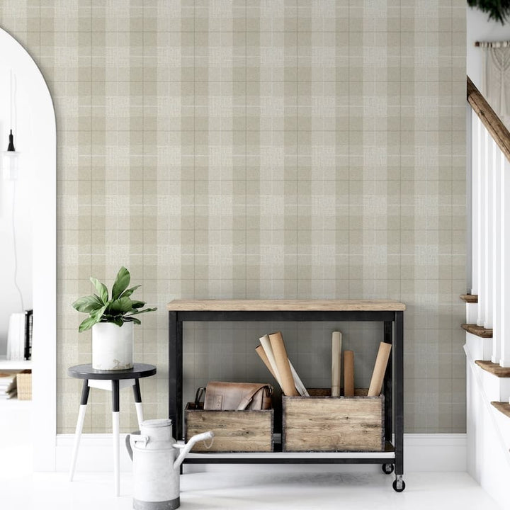 - Arthouse Country Tartan Taupe Wallpaper - 294903 - Decor Warehouse