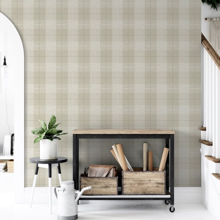 - Arthouse Country Tartan Taupe Wallpaper - 294903 - Decor Warehouse
