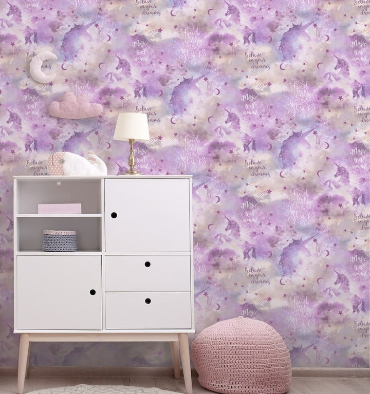 - Arthouse Galaxy Unicorn Blush Multi Wallpaper - 292901 - Decor Warehouse