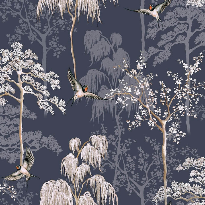 Arthouse Japanese Garden Blue Wallpaper - 908106
