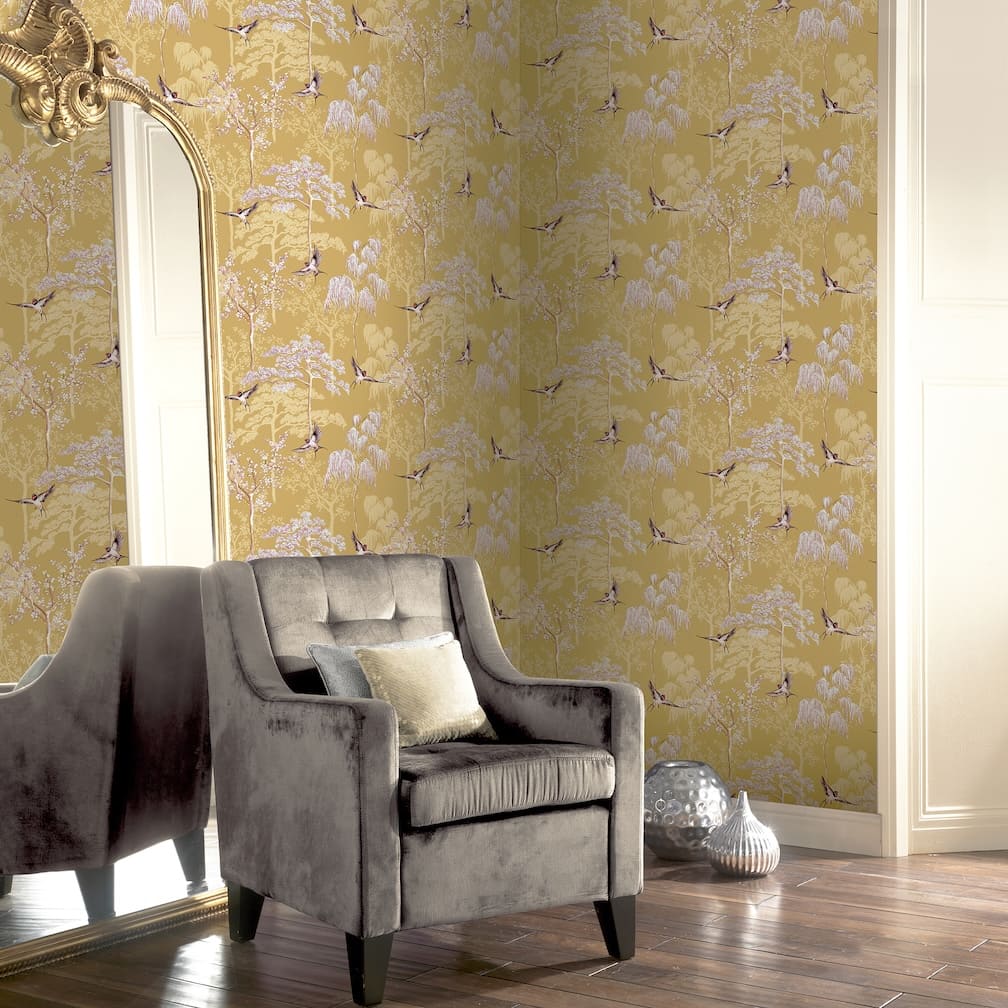 Arthouse Japanese Garden Ochre Wallpaper - 908002