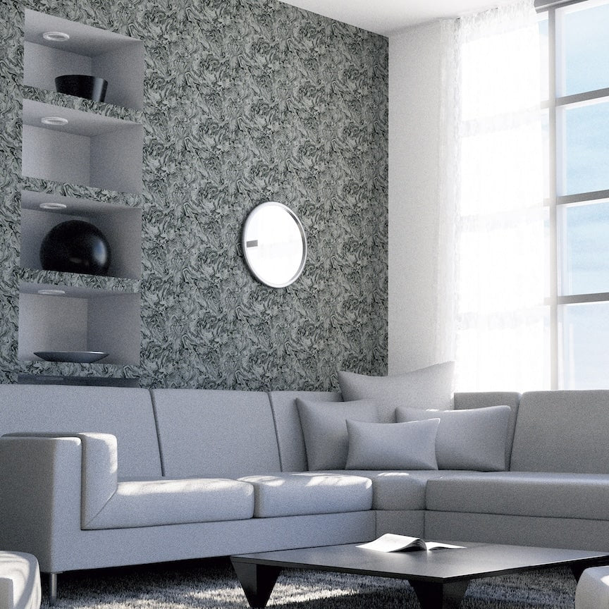 Arthouse Liquid Marble Charcoal Wallpaper - 693903