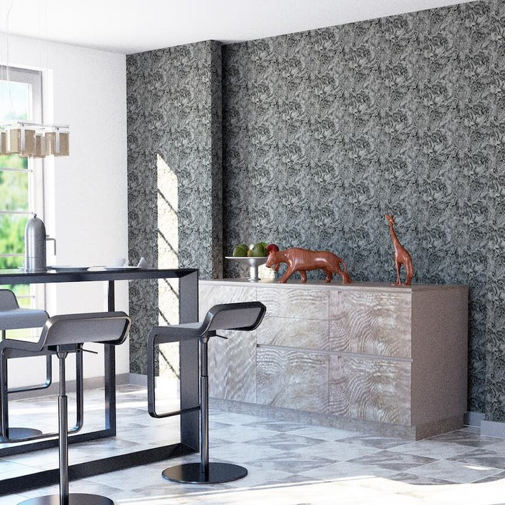 Arthouse Liquid Marble Charcoal Wallpaper - 693903