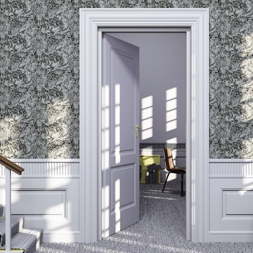 Arthouse Liquid Marble Charcoal Wallpaper - 693903