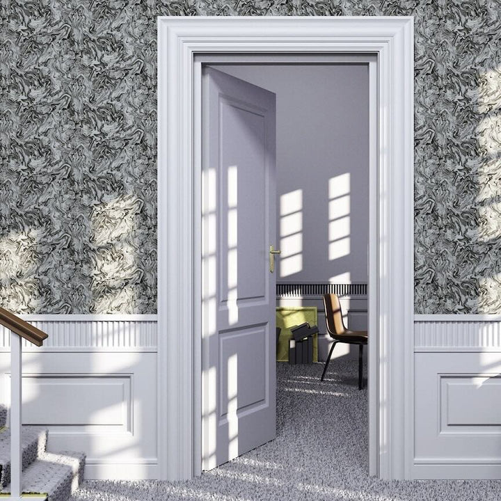 Arthouse Liquid Marble Charcoal Wallpaper - 693903