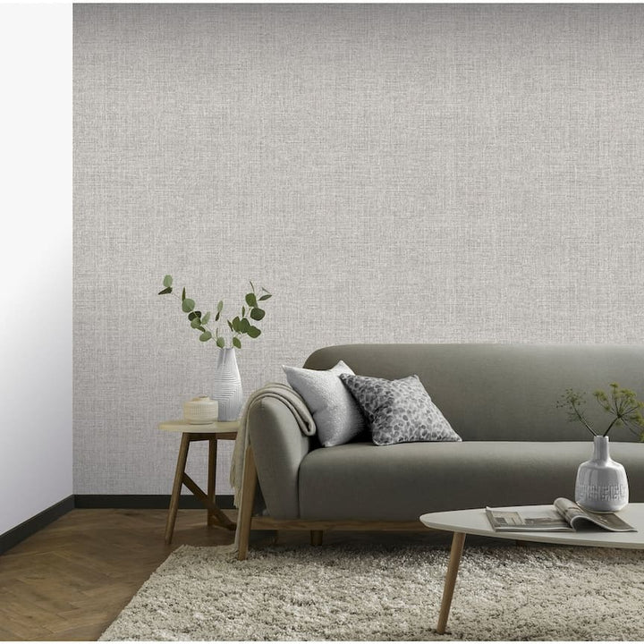 - Arthouse Luxe Hessian Mid Grey Wallpaper - 295400 - Decor Warehouse
