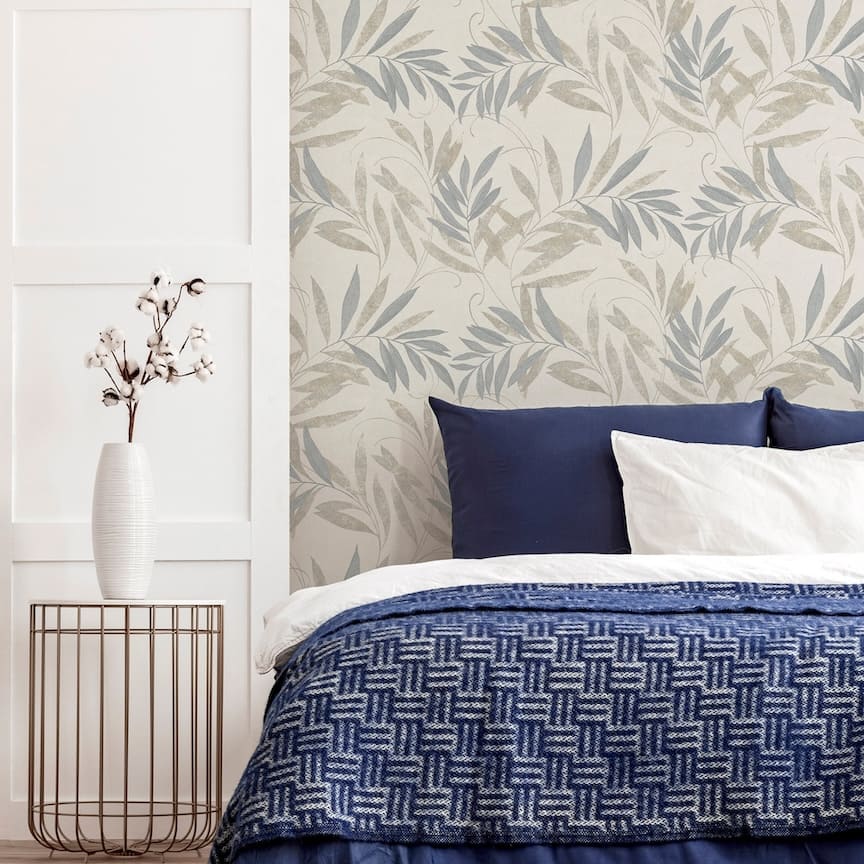 - Arthouse Luxury Leaf Natural Grey Wallpaper - 299300 - Decor Warehouse