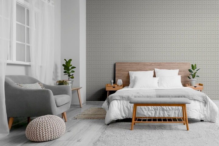 Arthouse Moorish Mosaic Warm Grey/Silver Wallpaper - 100108AH