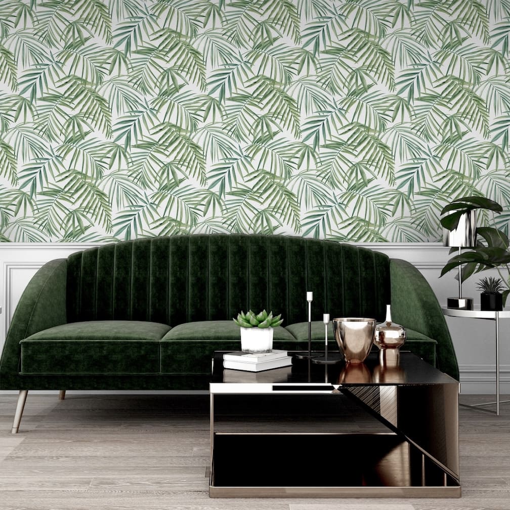 Arthouse Palm Leaves Green Wallpaper - 923909