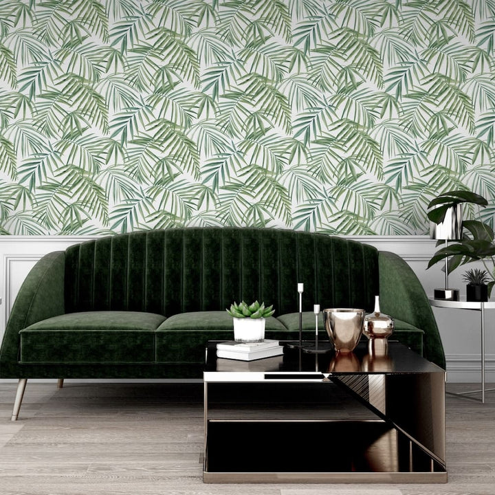Arthouse Palm Leaves Green Wallpaper - 923909
