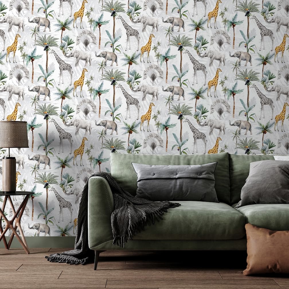 Arthouse Serengeti Animals Multicoloured Wallpaper - 923709