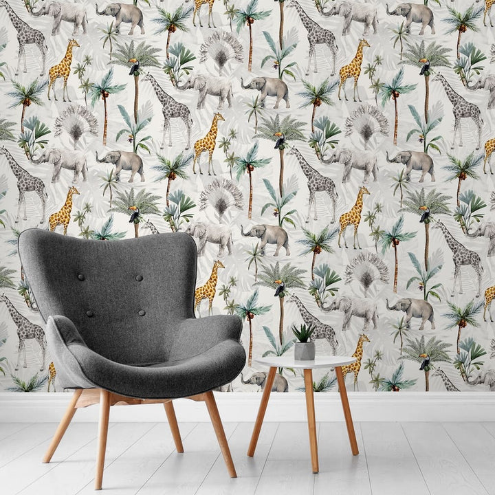 Arthouse Serengeti Animals Multicoloured Wallpaper - 923709