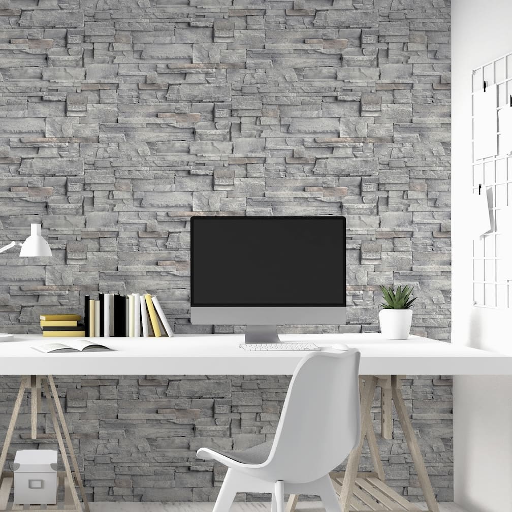 Arthouse Slate Wall Grey Wallpaper - 909704