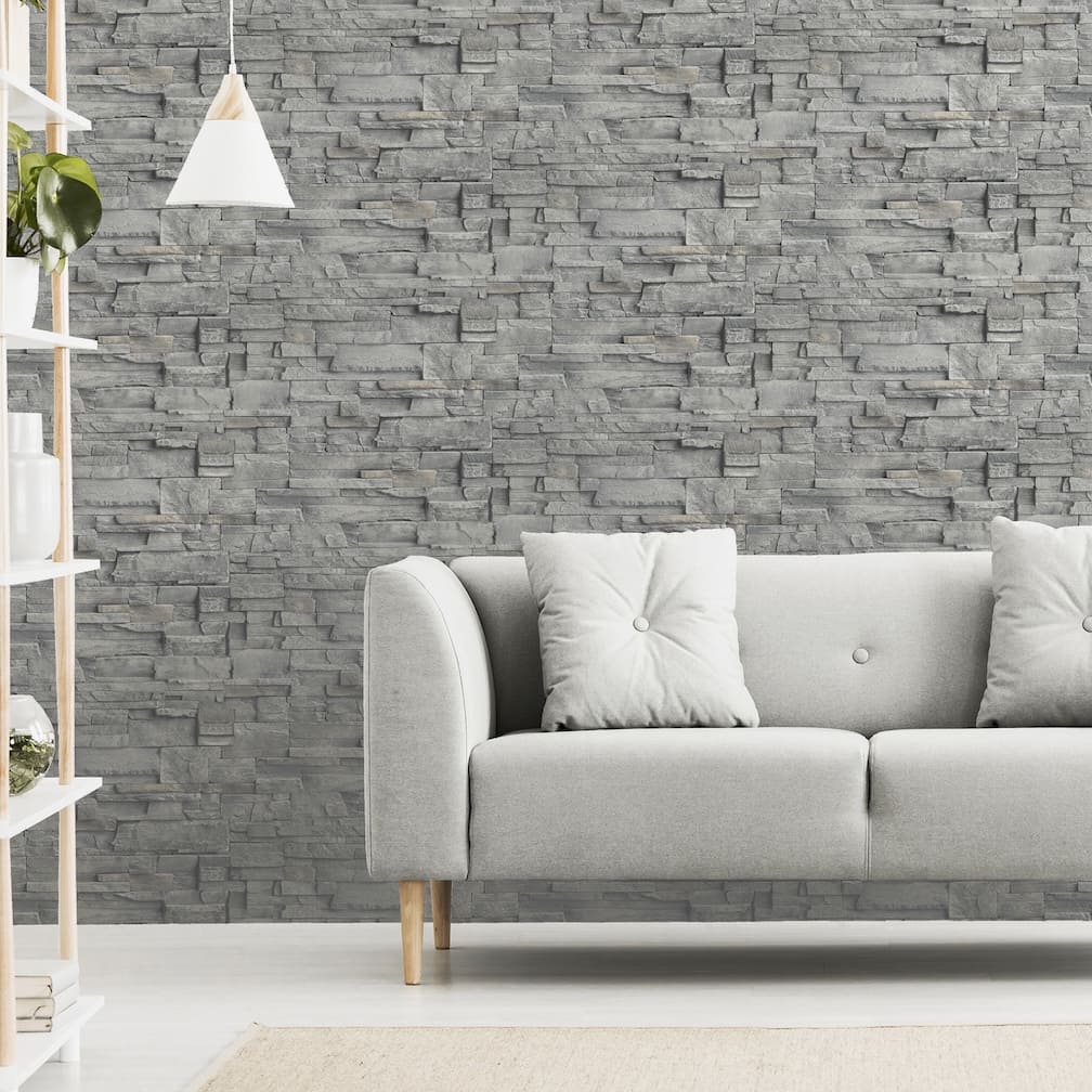 Arthouse Slate Wall Grey Wallpaper - 909704