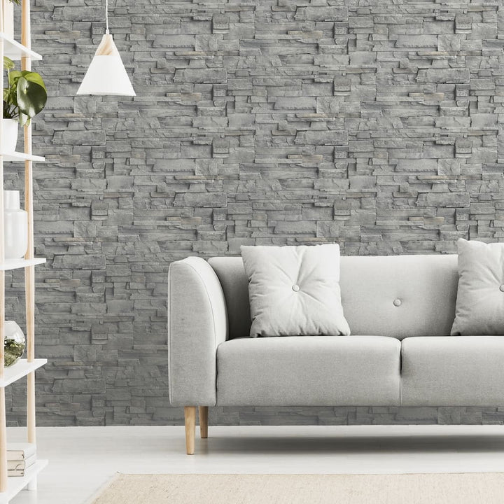 Arthouse Slate Wall Grey Wallpaper - 909704