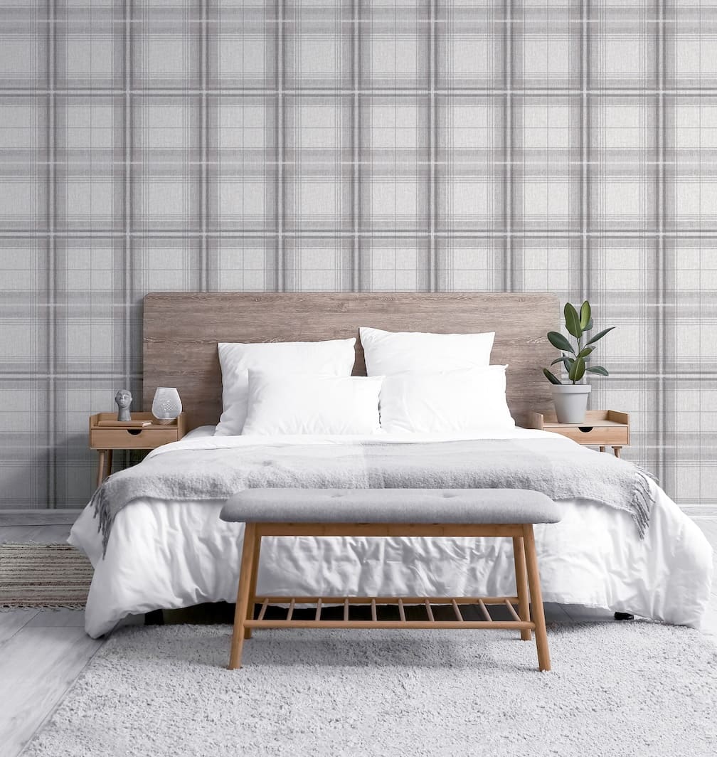 - Arthouse Woven Check Grey/White Wallpaper - 903102 - Decor Warehouse