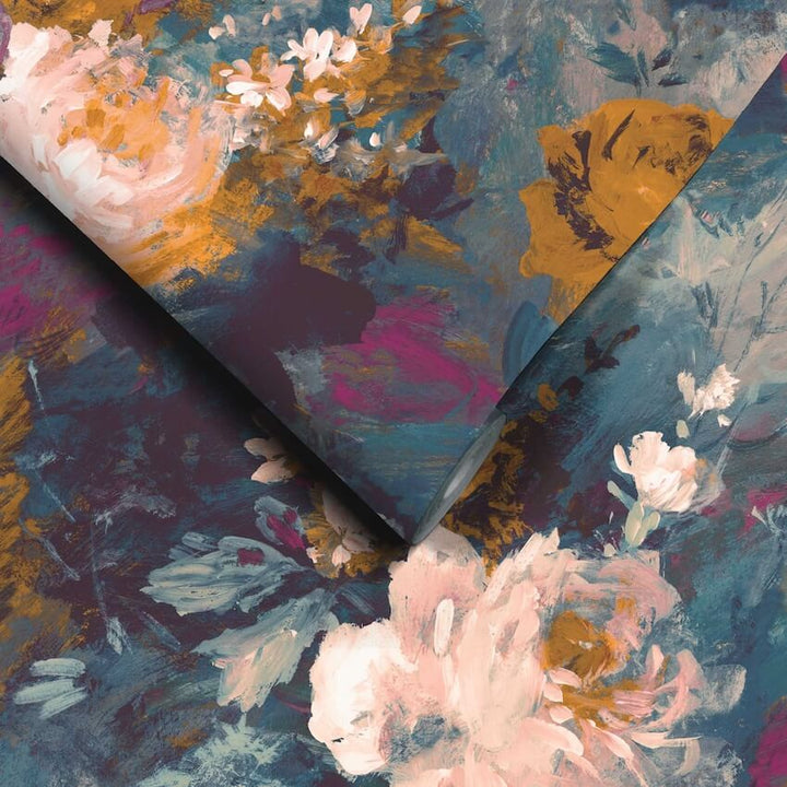 - Ava Marika Teal / Orange Wallpaper - WM - 101 - Decor Warehouse