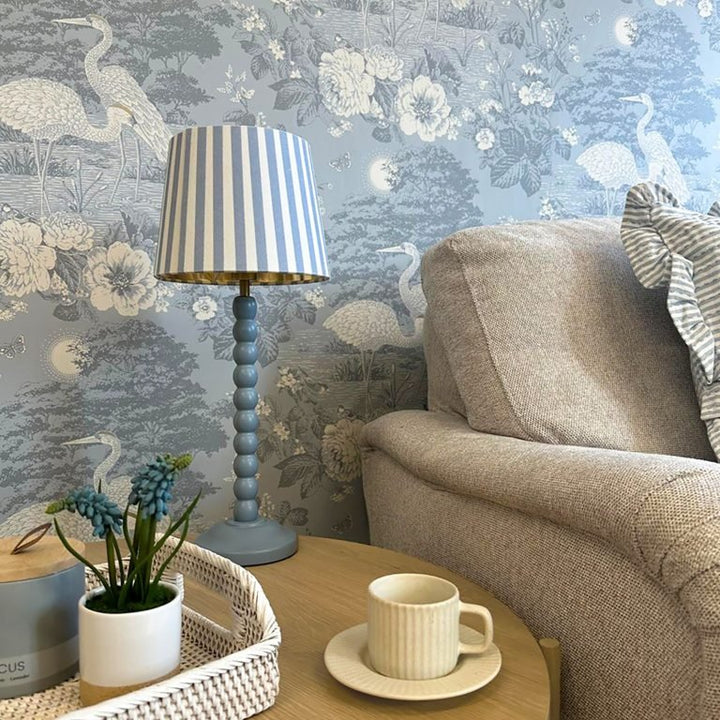 Belgravia Izumi Crane Blue Wallpaper - 742