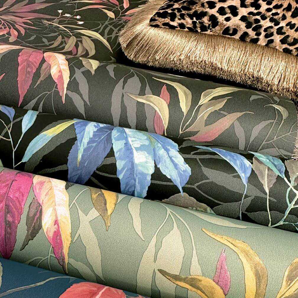Belgravia Kanata Russet Dark Blue Wallpaper - 2339