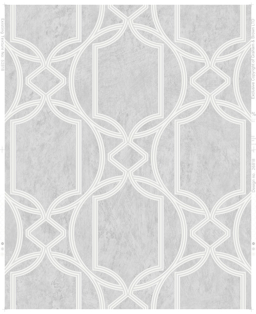 - Boutique Deco Geo Soft Grey Wallpaper - 106683 - Decor Warehouse