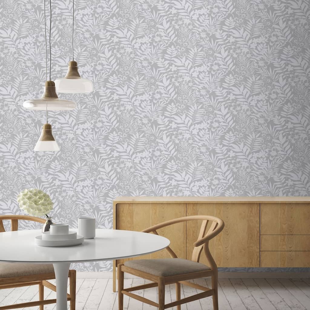 - Boutique Palm Springs Silver Wallpaper - 105140 - Decor Warehouse
